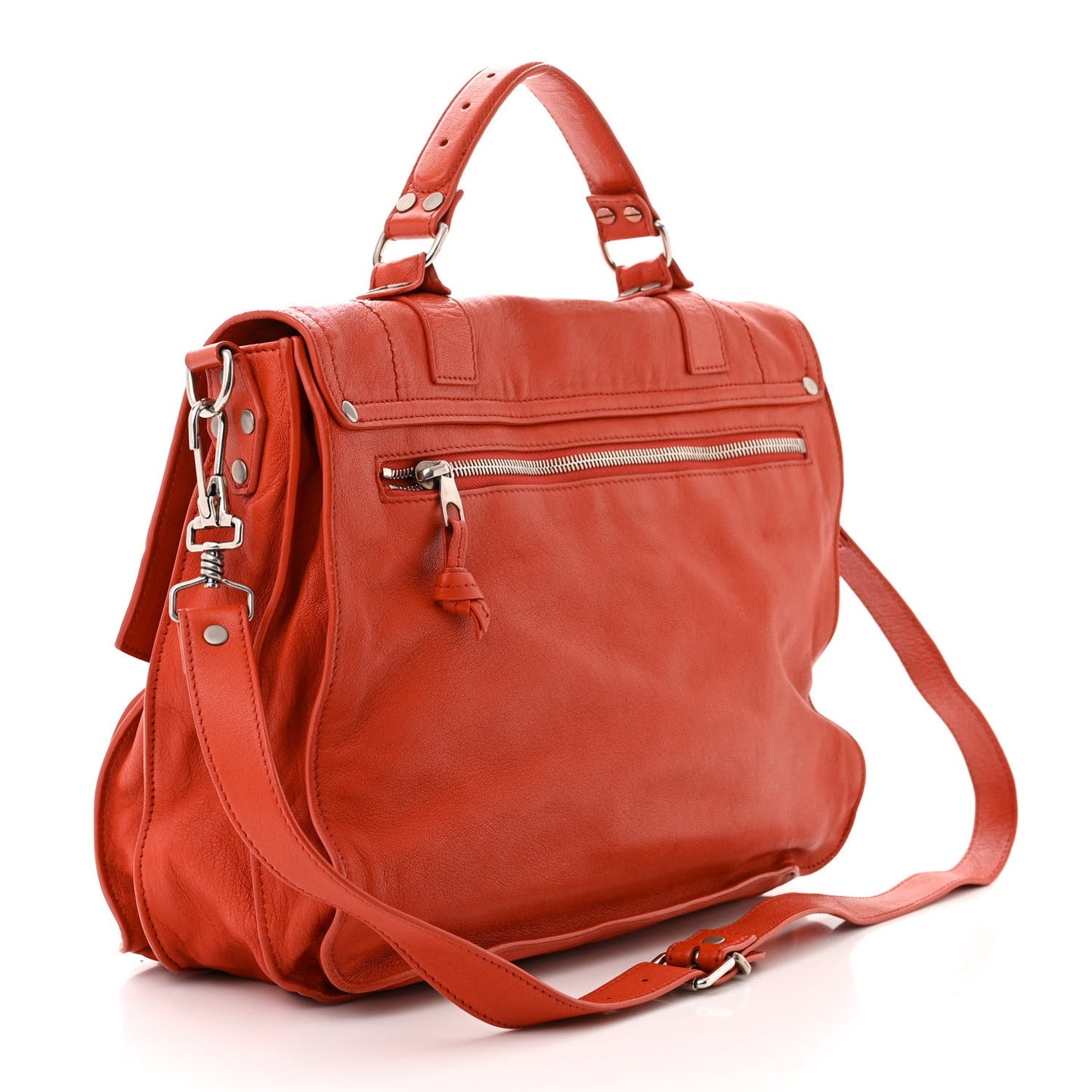 Lambskin PS1 Large Satchel Orange Pepper