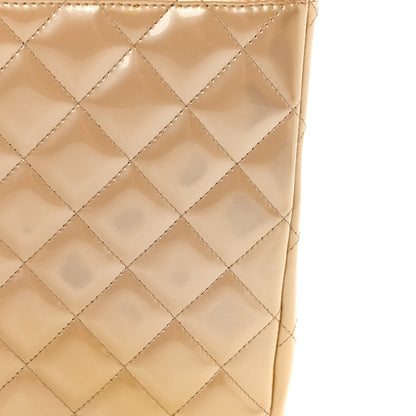 Chanel Metallic Patent Quilted Maxi Single Flap Beige 11 of 16