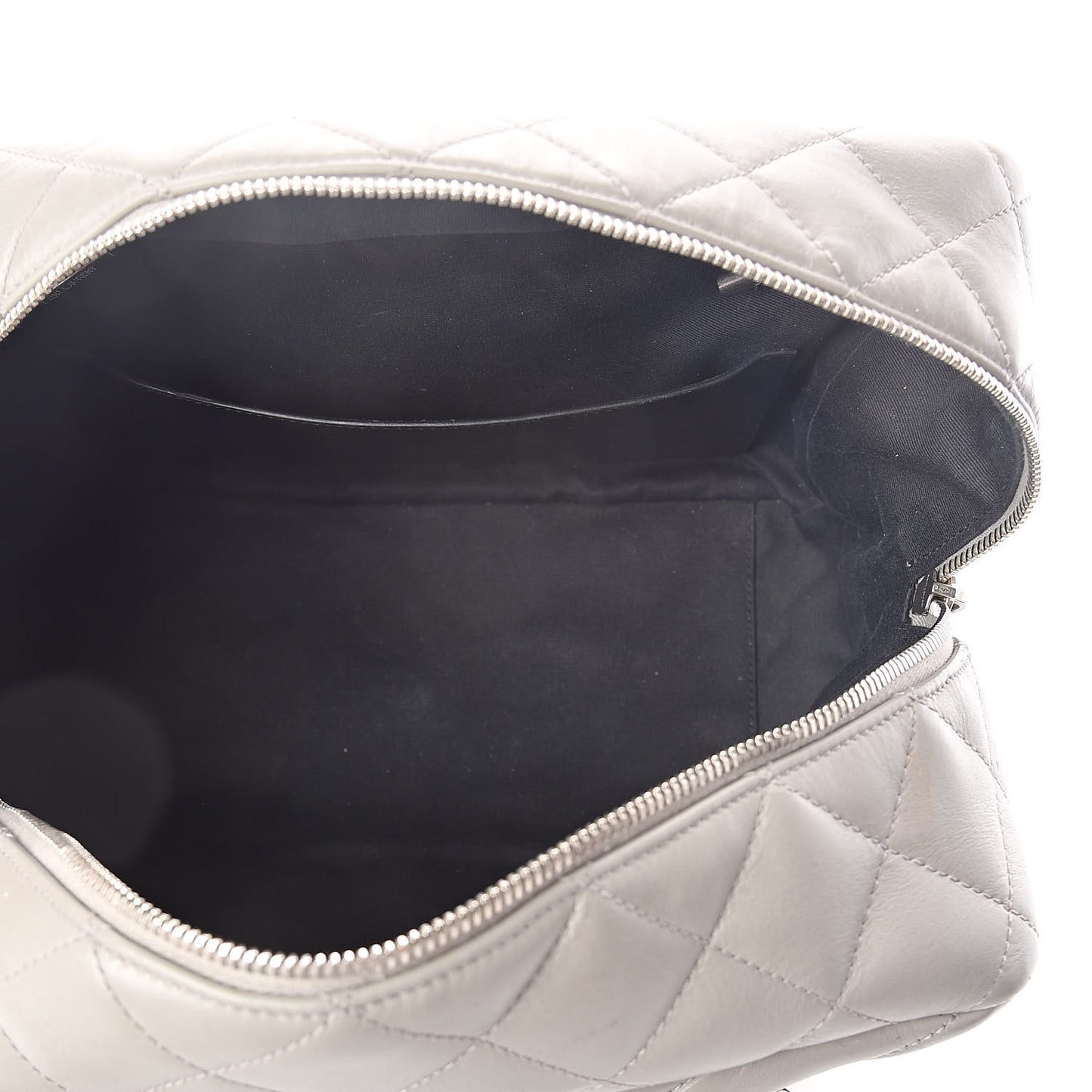 Calfskin Y Quilted Monogram Medium Loulou Bowling Bag Light Grey