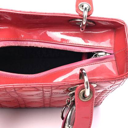 Christian Dior Patent Cannage Medium Lady Dior Dark Pink 4 of 5