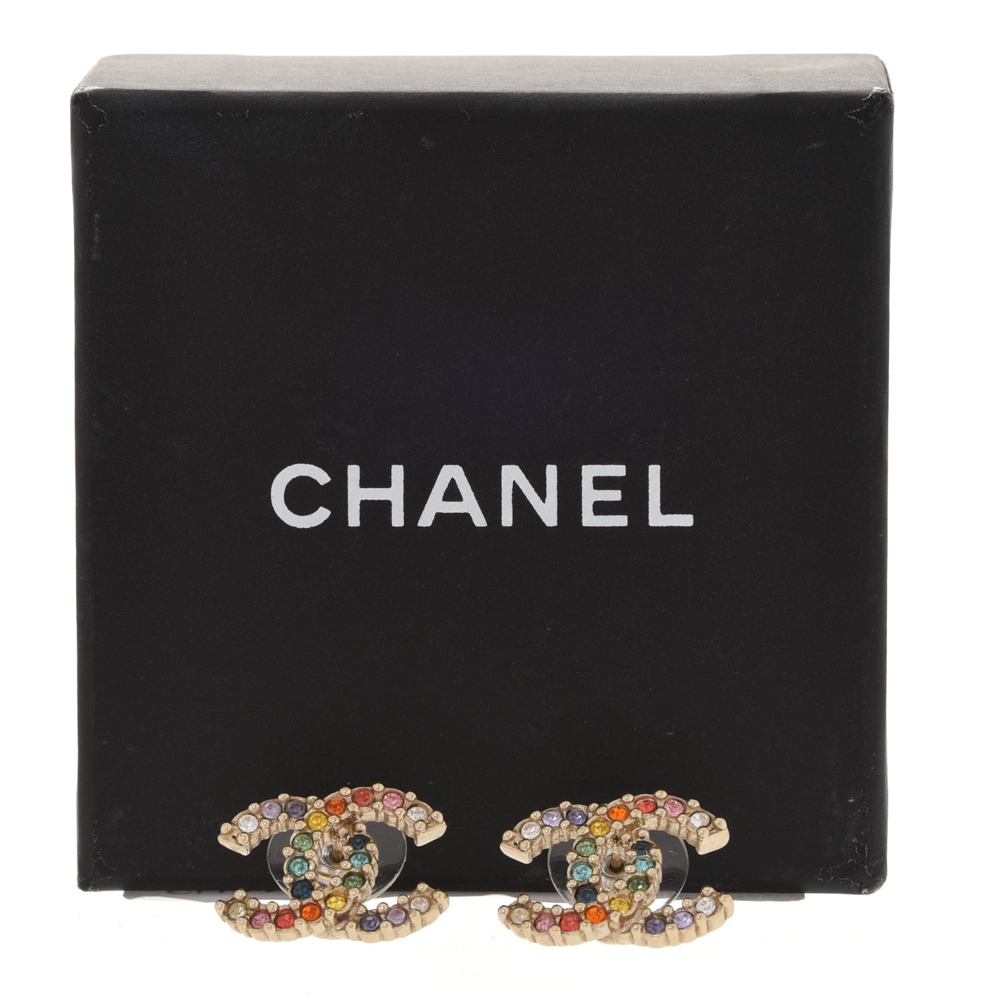 Crystal Over The Rainbow CC Earrings Gold Multicolor