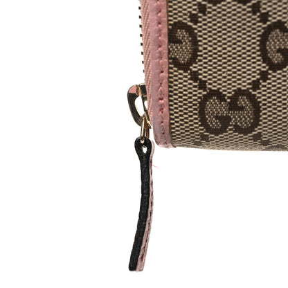 Gucci Monogram Dollar Calfskin Zip Around Wallet Beige Ebony Soft Pink 8 of 9