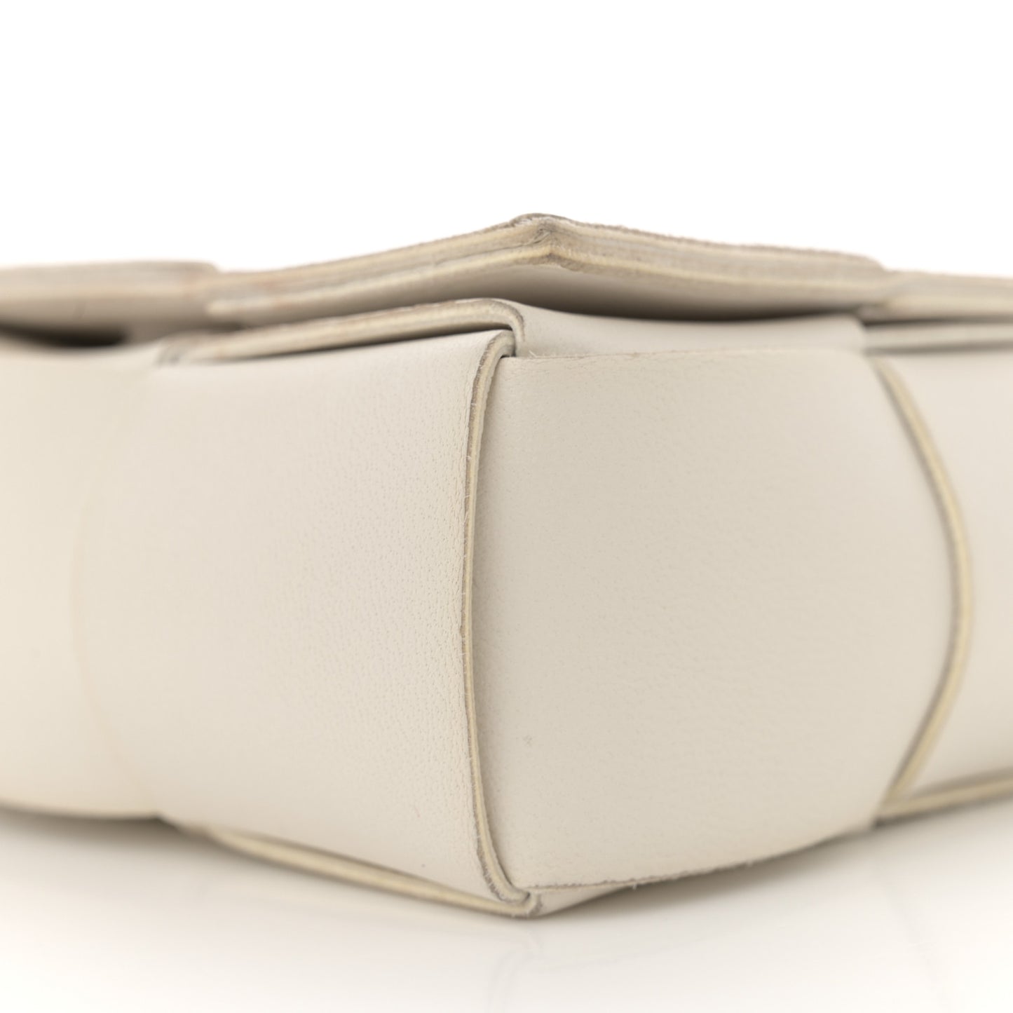 Lambskin Maxi Intrecciato Extra Mini Cassette Crossbody Bag White