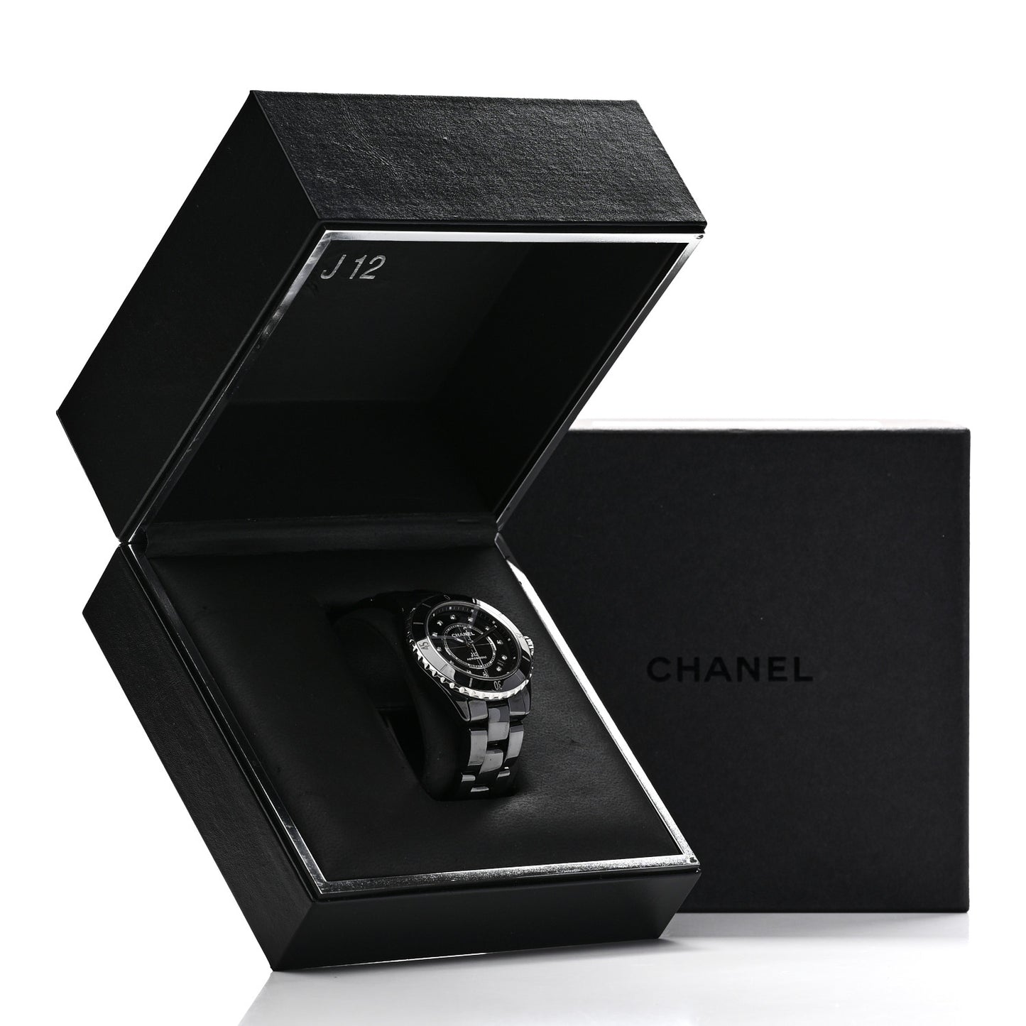 Stainless Steel Ceramic Diamond 38mm J12 Automatic Watch Black