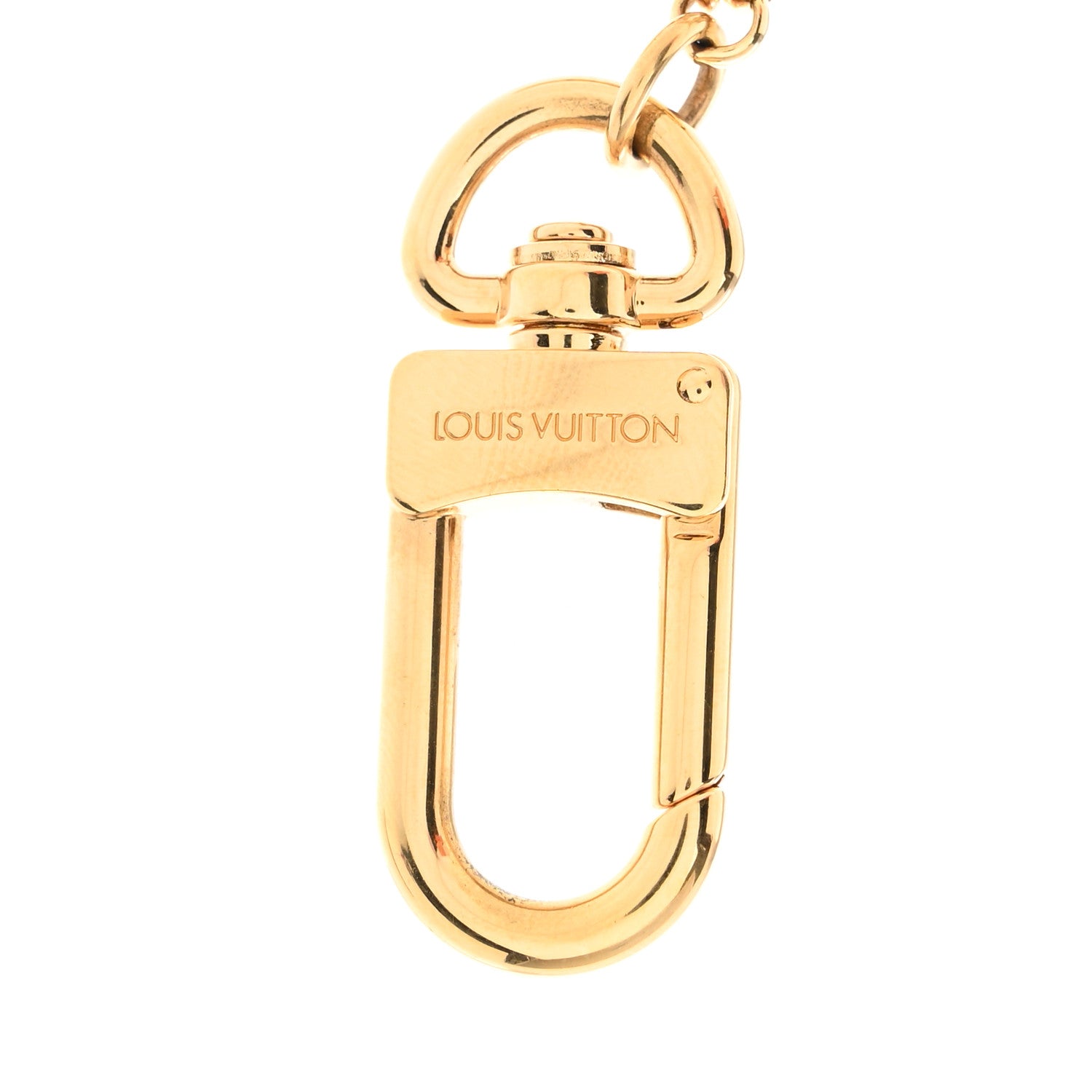 Louis Vuitton Brass Enamel Fleur De Monogram Bag Charm Chain Gold 4 of 5