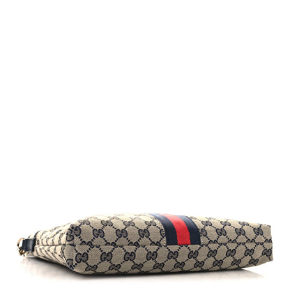 Gucci GG Supreme Monogram Web Flat Messenger Bag Navy 4 of 10