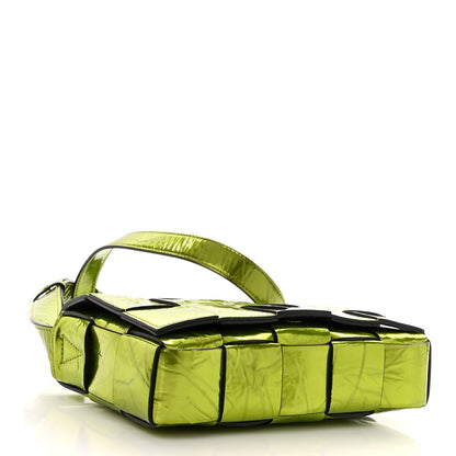 Bottega Veneta Metallic Crushed Calfskin Maxi Intrecciato Cassette Crossbody Bag Chlorophyll 4 of 9