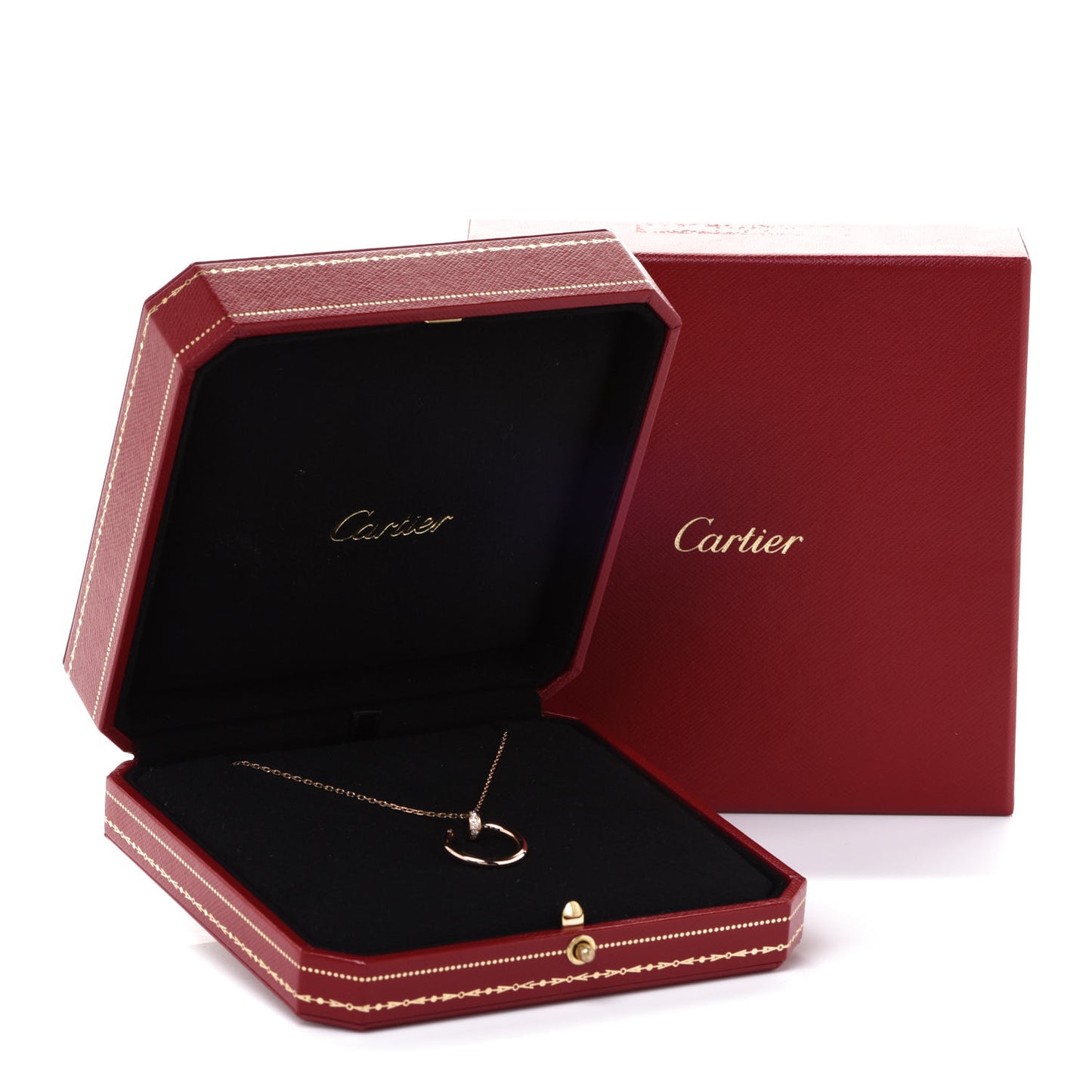 18K Pink Gold Diamond Juste Un Clou Pendant Necklace