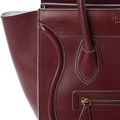 Celine Palmelato Micro Luggage Burgundy Azur Blue 14 of 23
