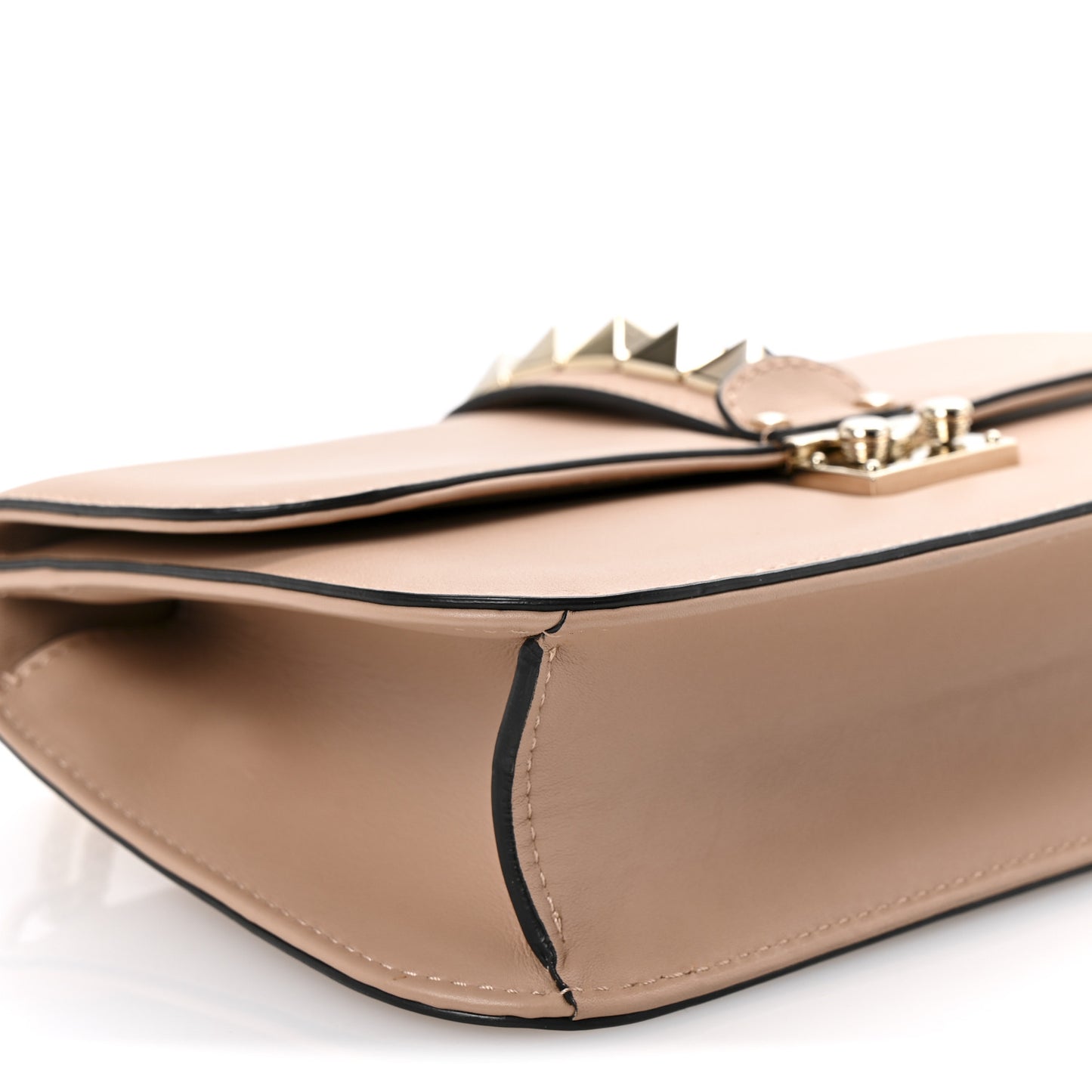Vitello Medium Glam Lock Rockstud Flap Poudre