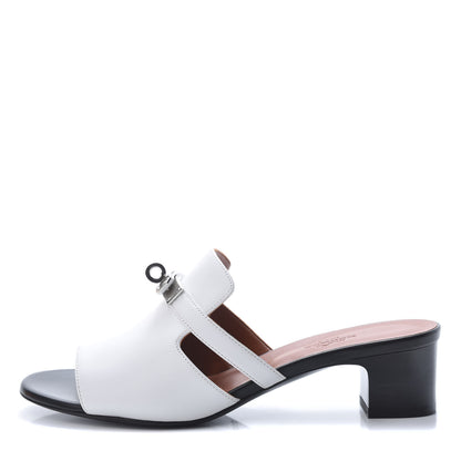 Hermes Goatskin Candy Sandals 37.5 White 1 of 8