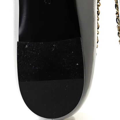 Chanel Lambskin Grosgrain Chain Cap Toe Flats 40 Grey Black 11 of 13