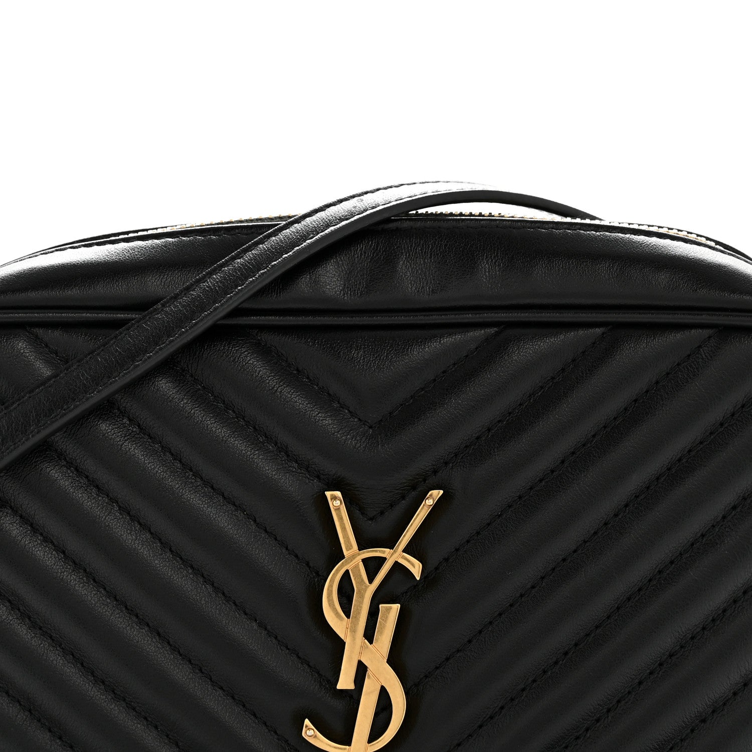 Saint Laurent Calfskin Matelasse Monogram Lou Camera Bag Black 8 of 17