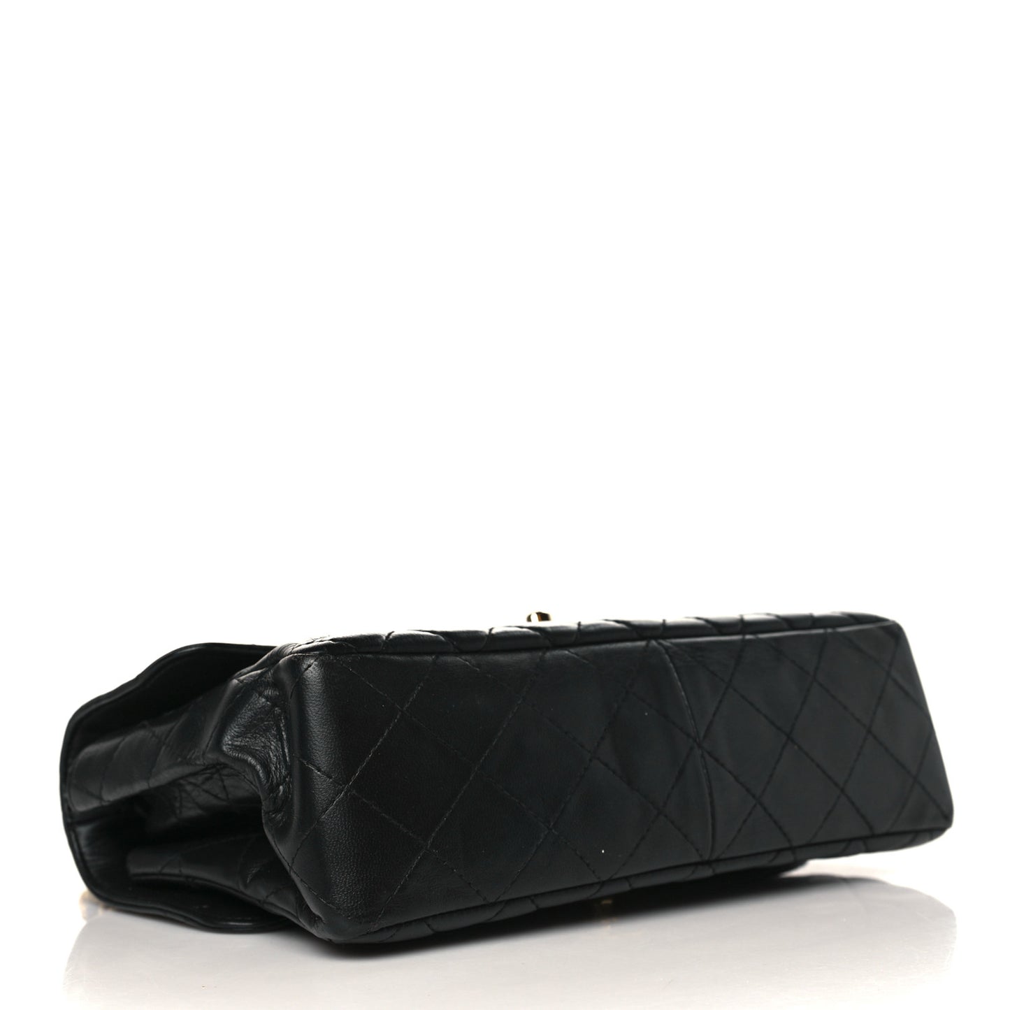 Lambskin Quilted Medium Double Sided Flap Black
