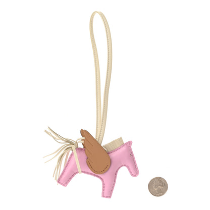 Hermes Milo Lambskin Grigri Rodeo Pegase Horse Bag Charm PM Mauve Sylvestre Craie Chai 2 of 6