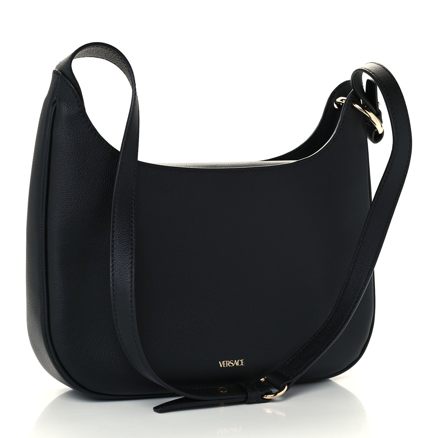Versace Calfskin La Medusa Chain Hobo Bag Black 3 of 11