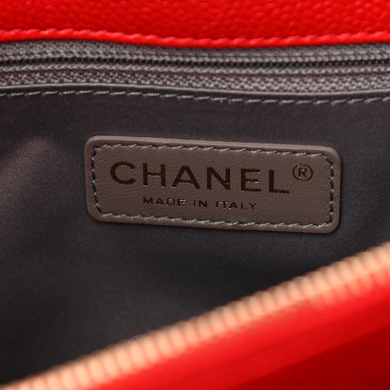 Chanel Caviar Quilted Grand Shopping Tote GST Red 5 of 10