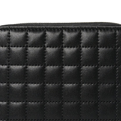 Celine Calfskin Quilted C Charm Wallet Black 9 of 9