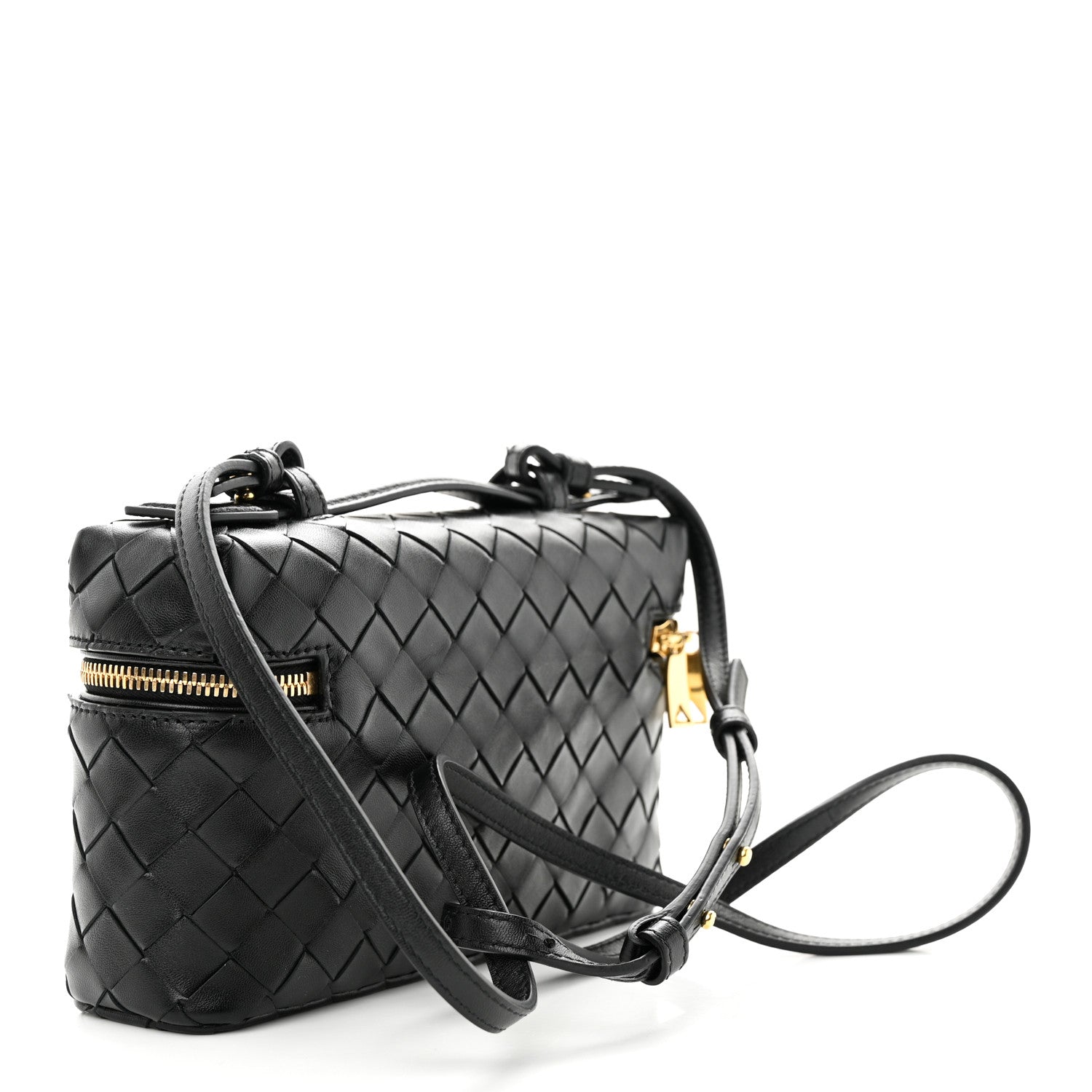 Bottega Veneta Calfskin Intrecciato Bang Bang Vanity Case Black 3 of 10