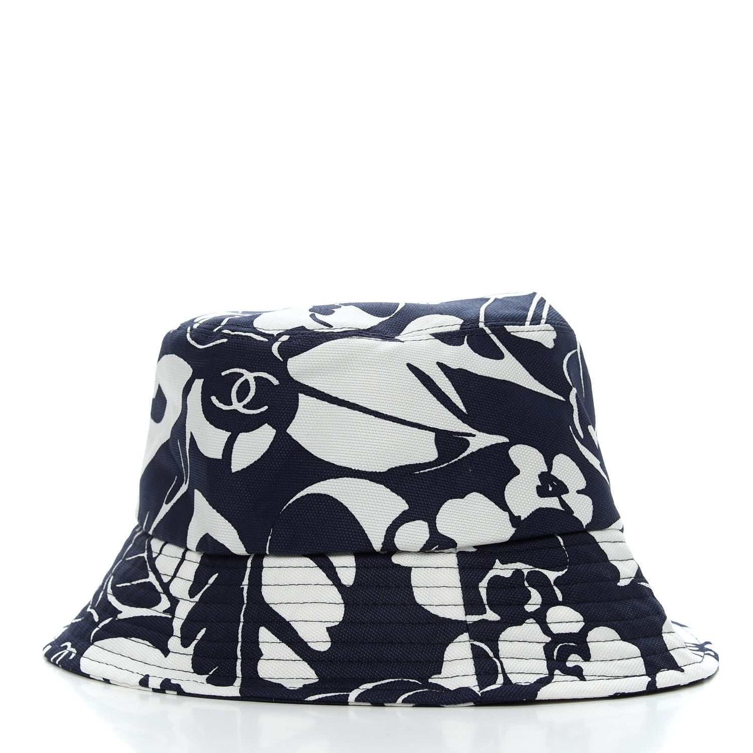 Chanel Cotton Canvas Bucket Hat M Navy Ivory 3 of 5
