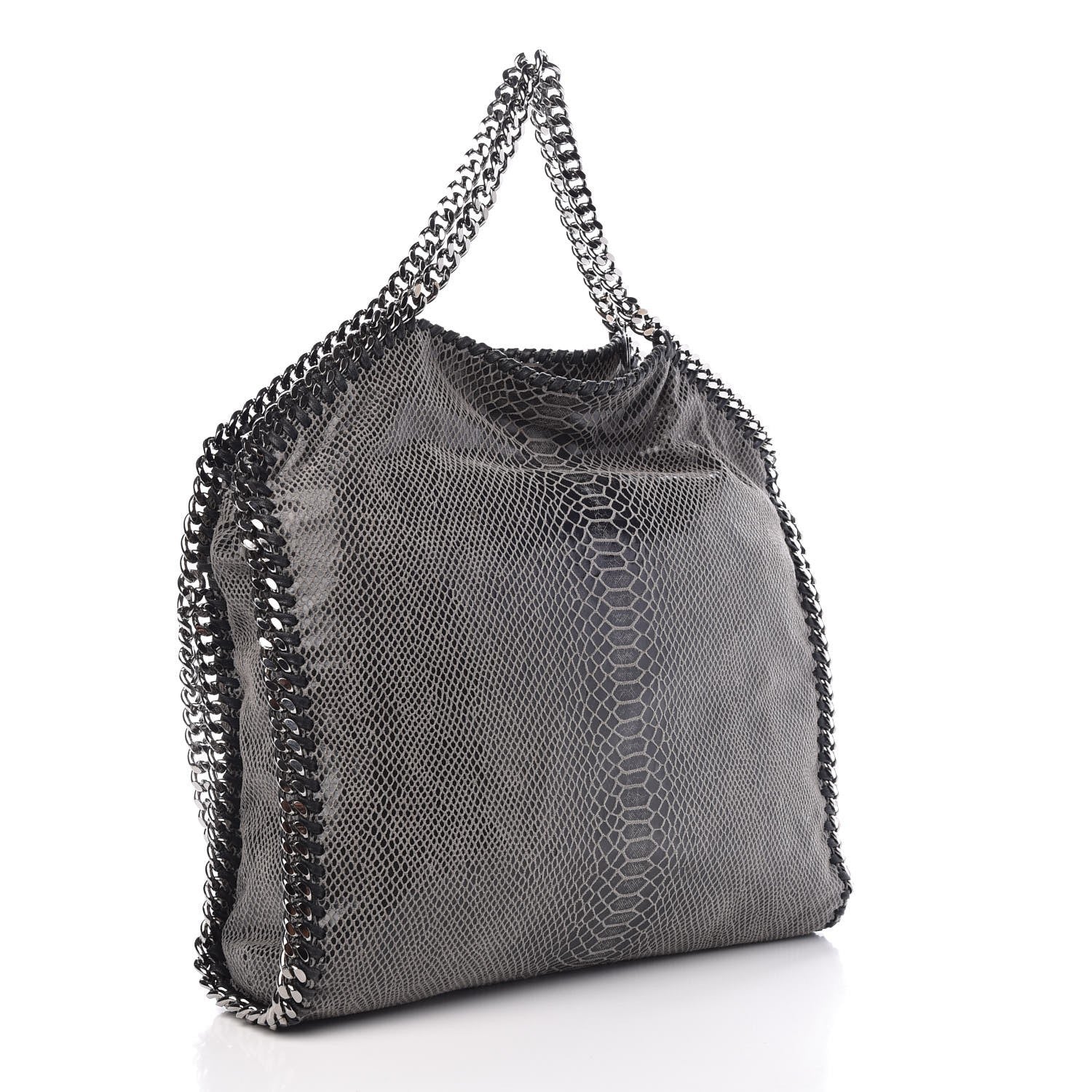 Stella McCartney Eco Python Fold Over Falabella Tote Grey 3 of 6