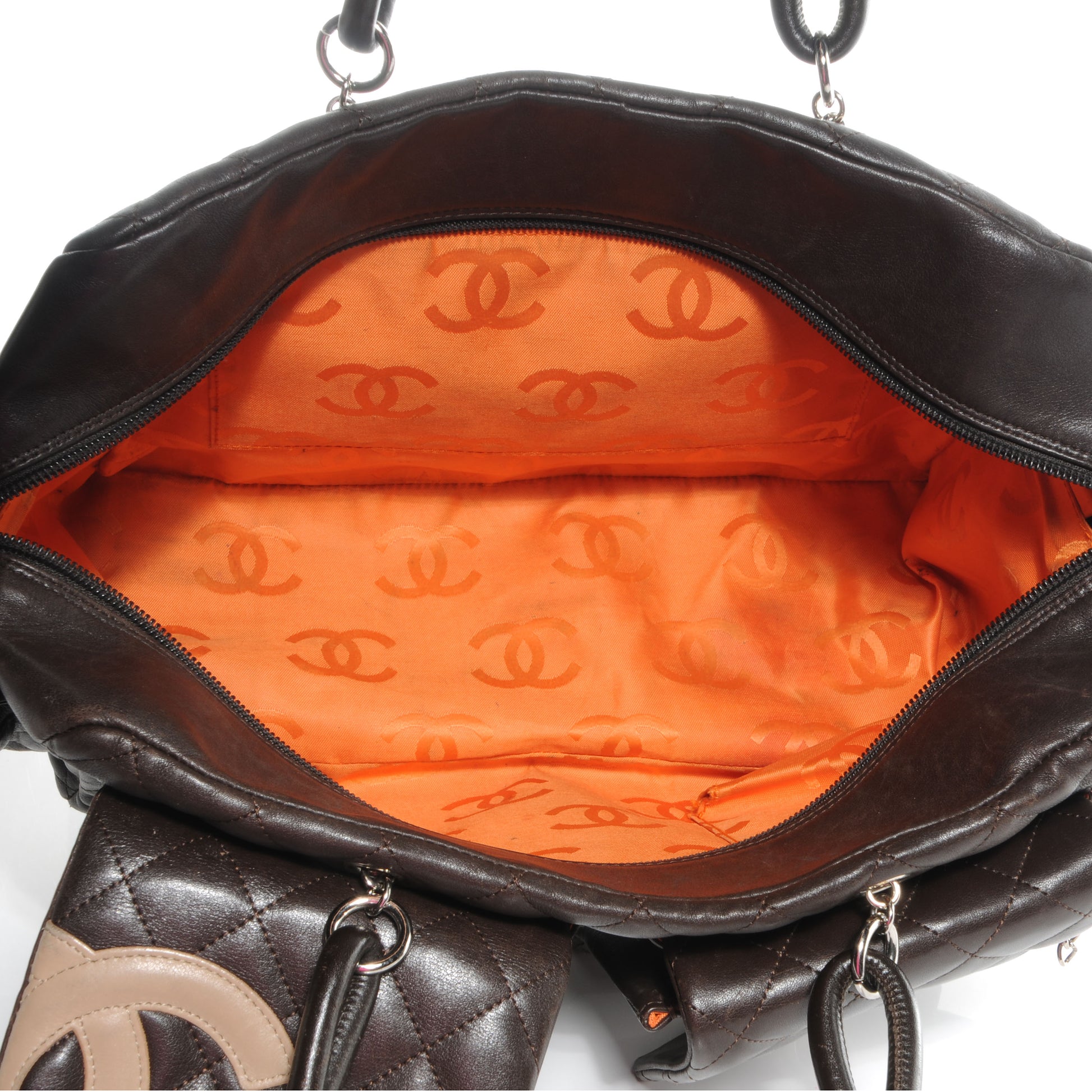 Chanel Calfskin Quilted Large Cambon Multipocket Reporter Brown Beige 5 of 8