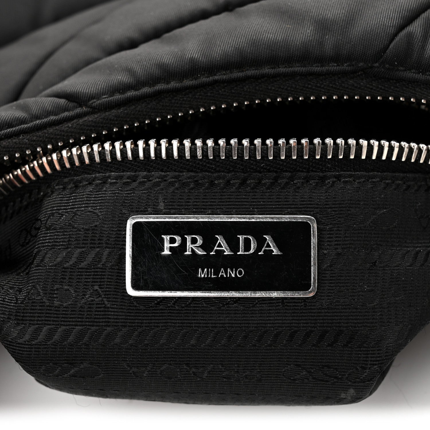 Prada Re-Nylon Triangle Padded Patchwork Shoulder Bag Black 6 of 10