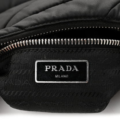Prada Re-Nylon Triangle Padded Patchwork Shoulder Bag Black 6 of 10