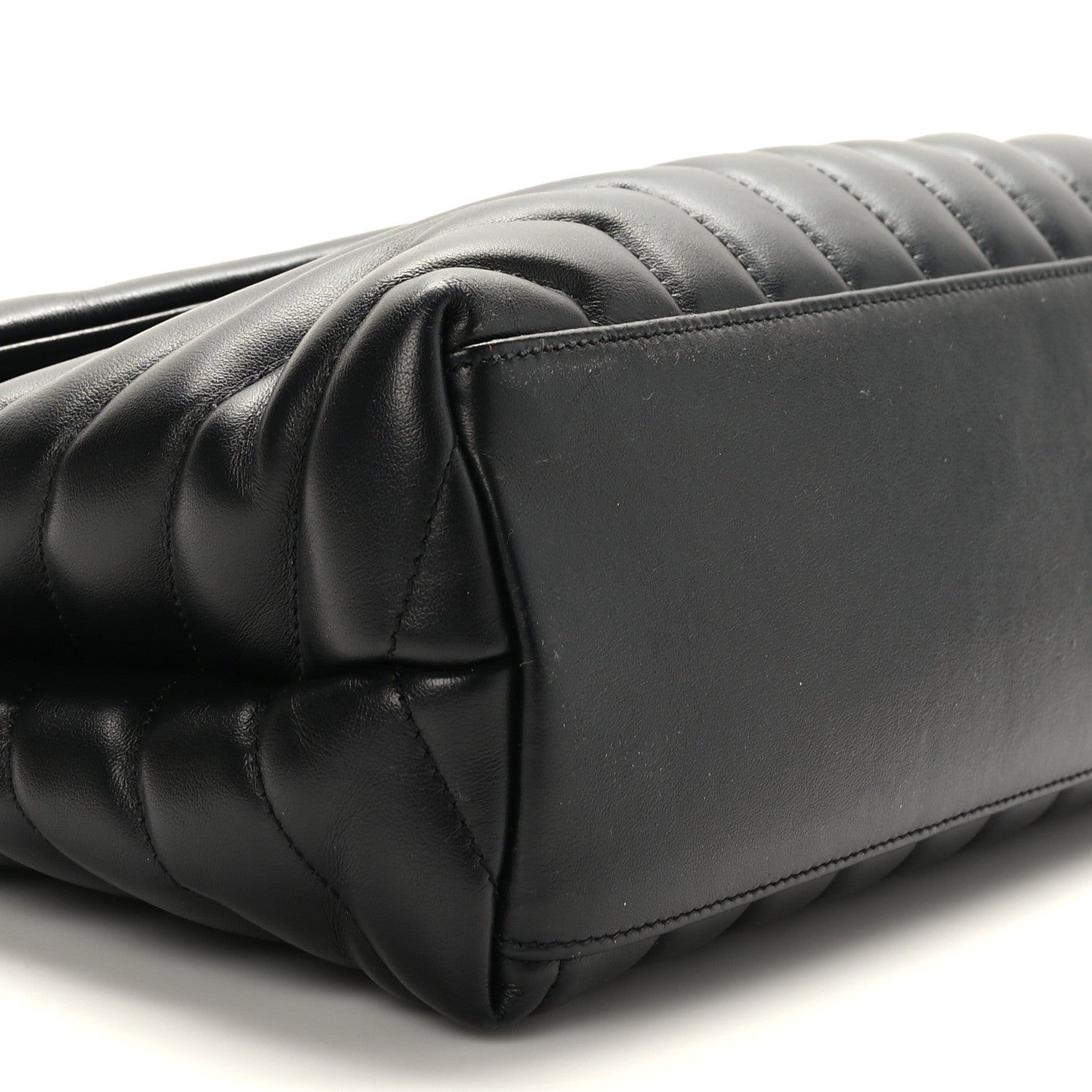 Saint Laurent Calfskin Y Quilted Monogram Monochrome Medium Loulou Chain Satchel Black 8 of 9