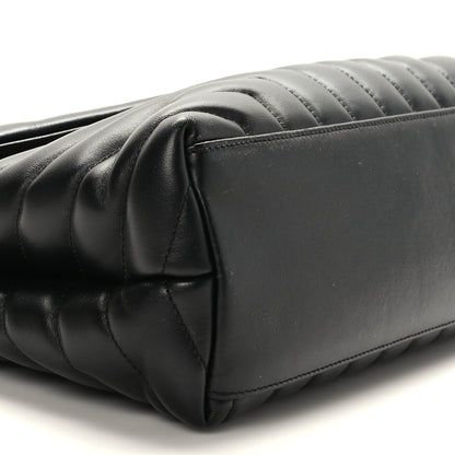 Saint Laurent Calfskin Y Quilted Monogram Monochrome Medium Loulou Chain Satchel Black 8 of 9
