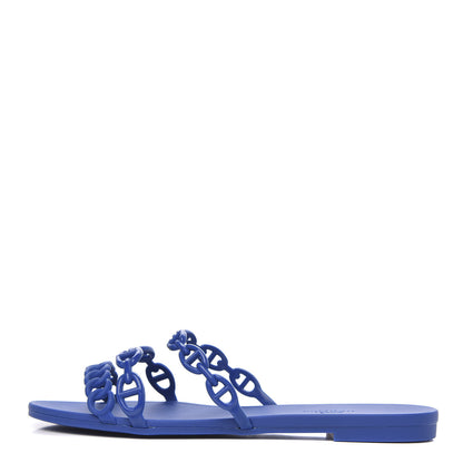 Hermes Rubber Chaine d'Ancre Rivage Sandals 37 Bleu Smalt 1 of 8
