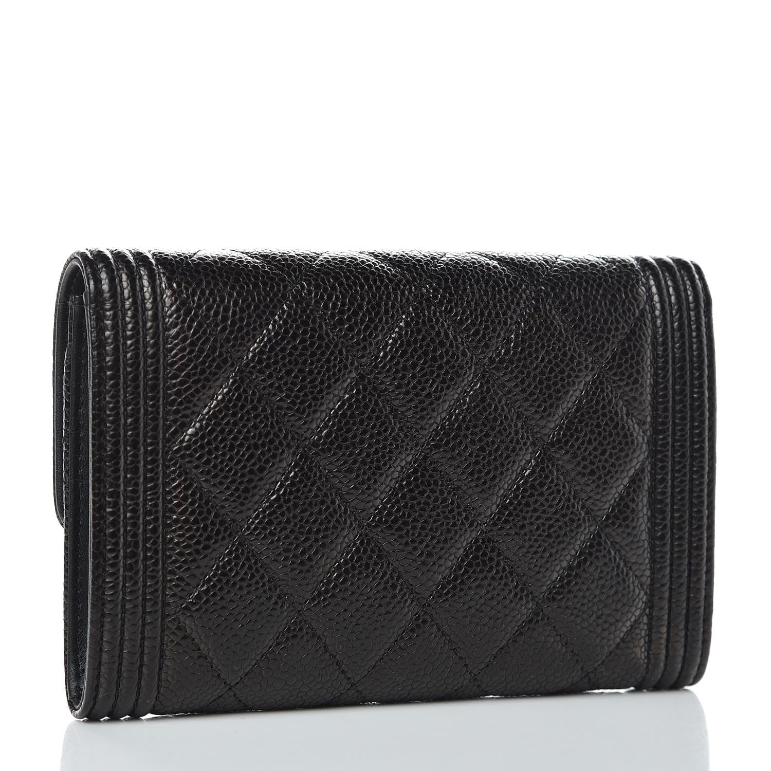 Chanel Caviar Quilted Medium Boy Flap Wallet Black 3 of 9