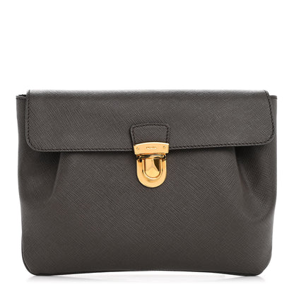 Prada Saffiano Clutch Pouch Grey 1 of 14