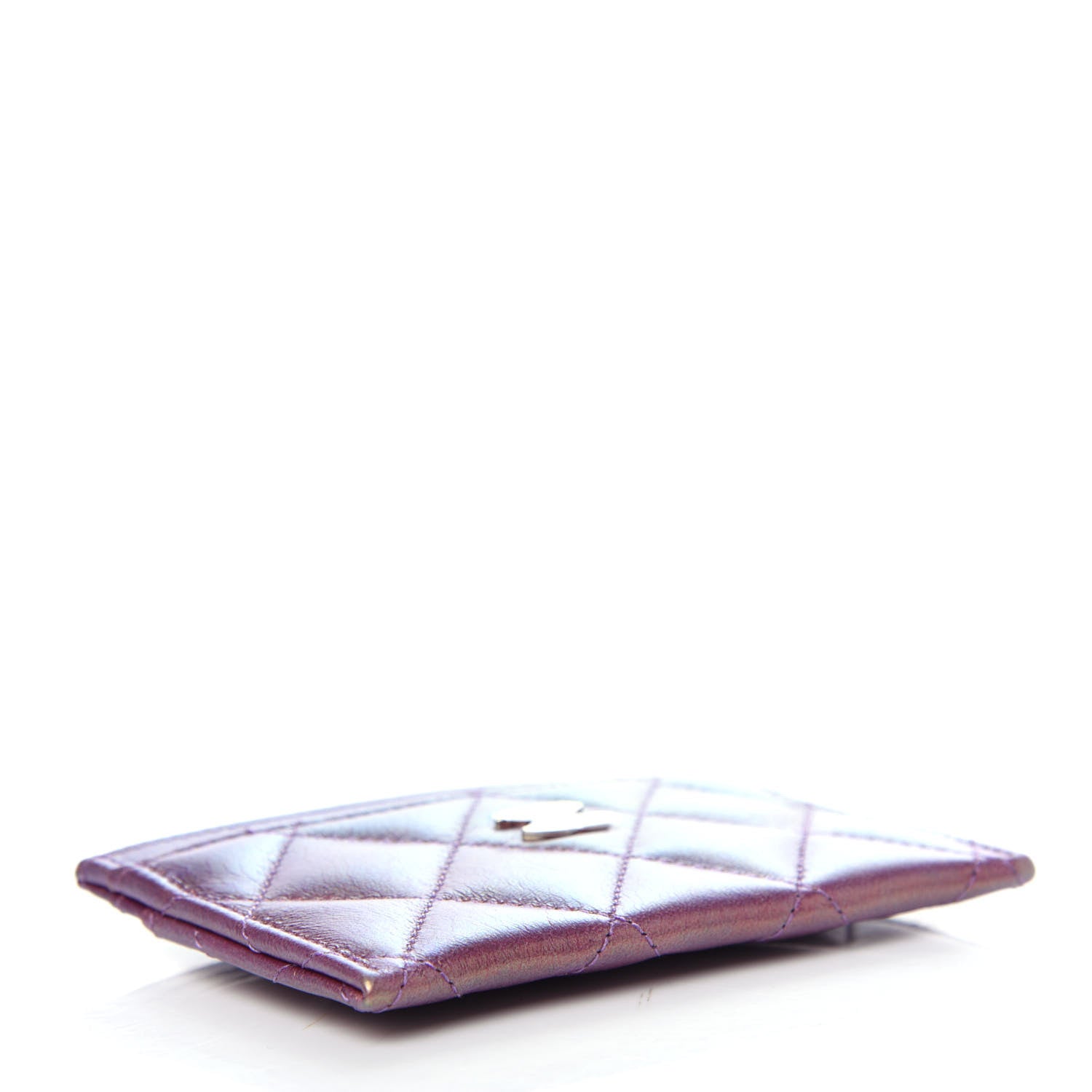 Chanel Iridescent Lambskin Quilted Card Holder Purple 4 of 8