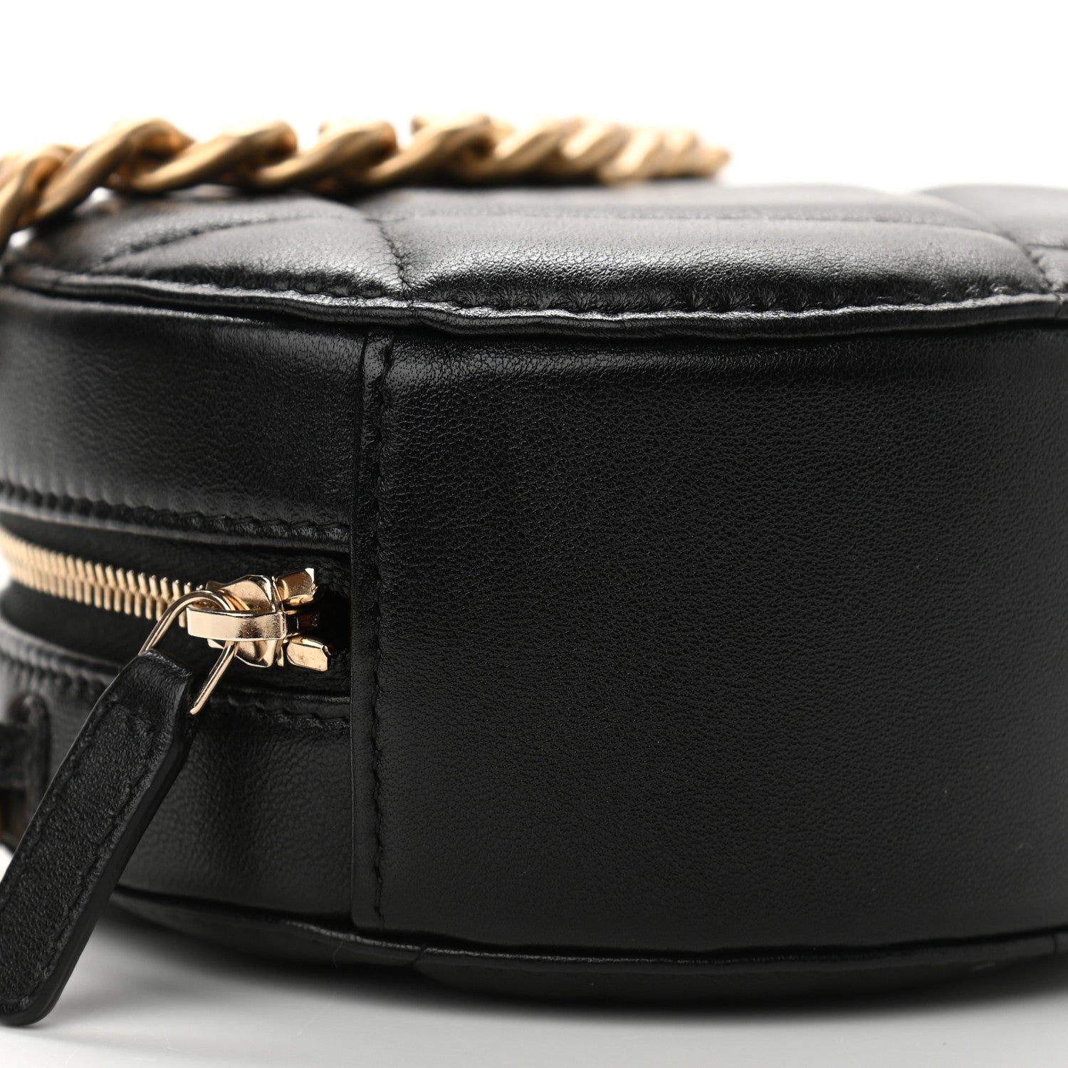 Chanel Lambskin Quilted Chanel 19 Round Clutch With Chain Black 8 of 10
