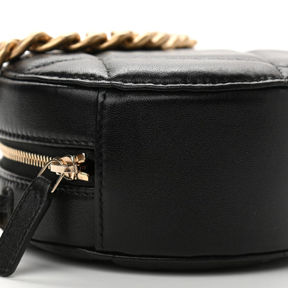 Chanel Lambskin Quilted Chanel 19 Round Clutch With Chain Black 8 of 10
