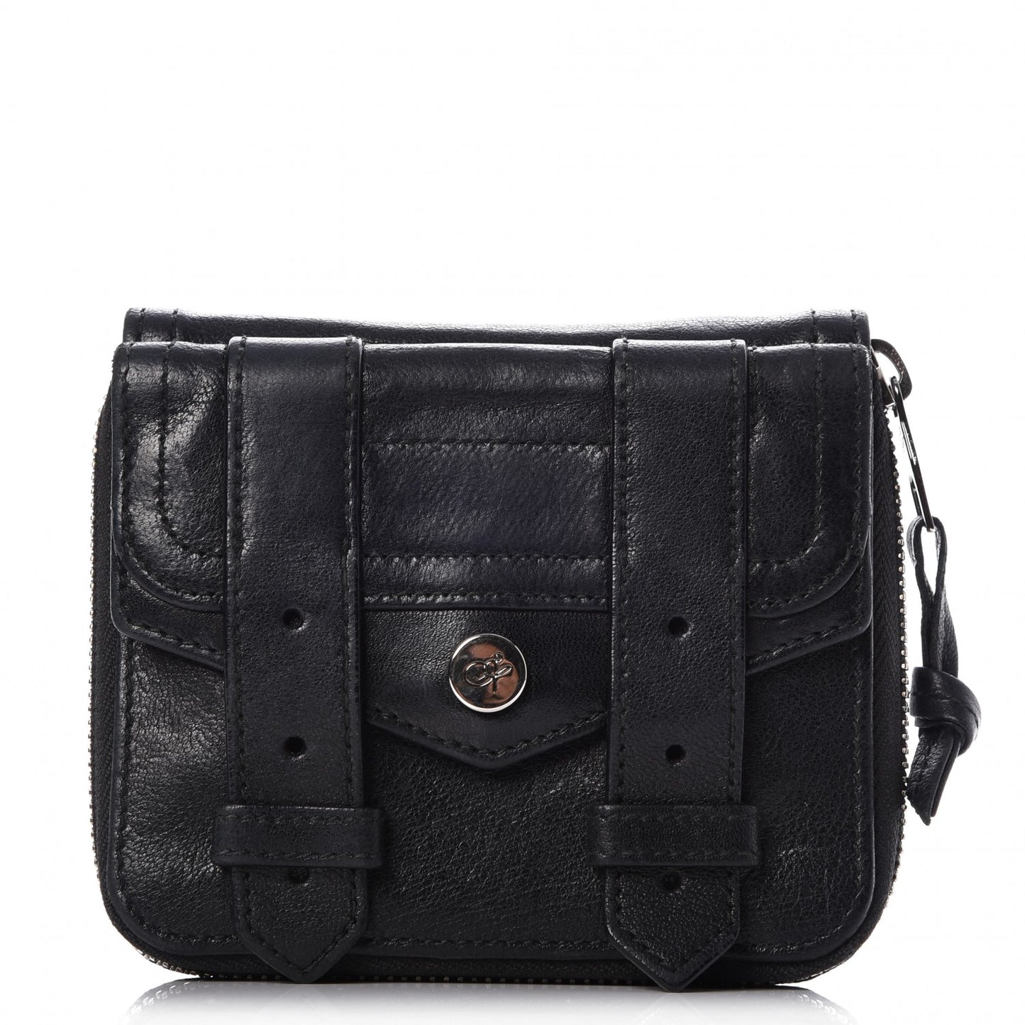 Lambskin Small PS1 Zip Wallet Black