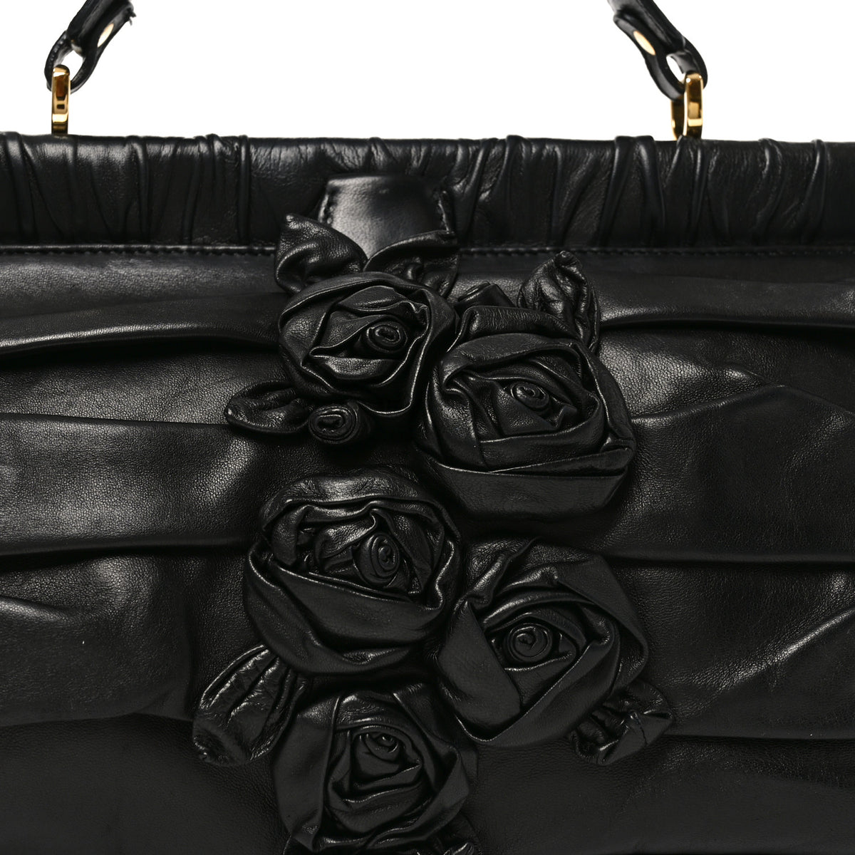 Valentino Garavani Nappa Jardin Rose Framed Duffel Black 7 of 10