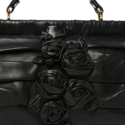 Valentino Garavani Nappa Jardin Rose Framed Duffel Black 7 of 10