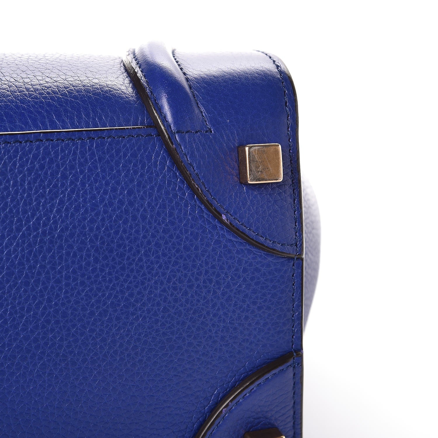 Celine Drummed Calfskin Micro Luggage Indigo 12 of 13