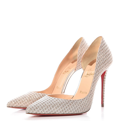 Christian Louboutin Glitter Luminor Iriza 100 Pumps 39 Gold 3 of 8