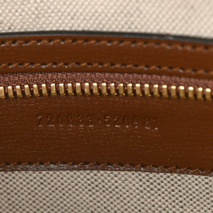 Gucci GG Supreme Monogram Azalea Calfskin Retro Interlocking G Wristlet Messenger Bag Beige Ebony Brown Sugar 7 of 9