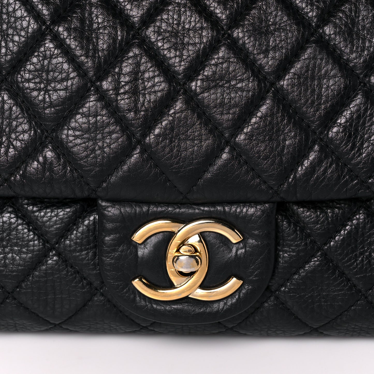 Calfskin Quilted XXL Travel Flap Bag Navy