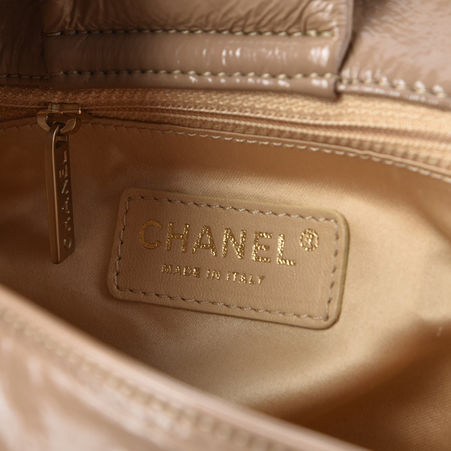 Chanel Vinyl Rodeo Accordion Flap Bag Beige 6 of 7