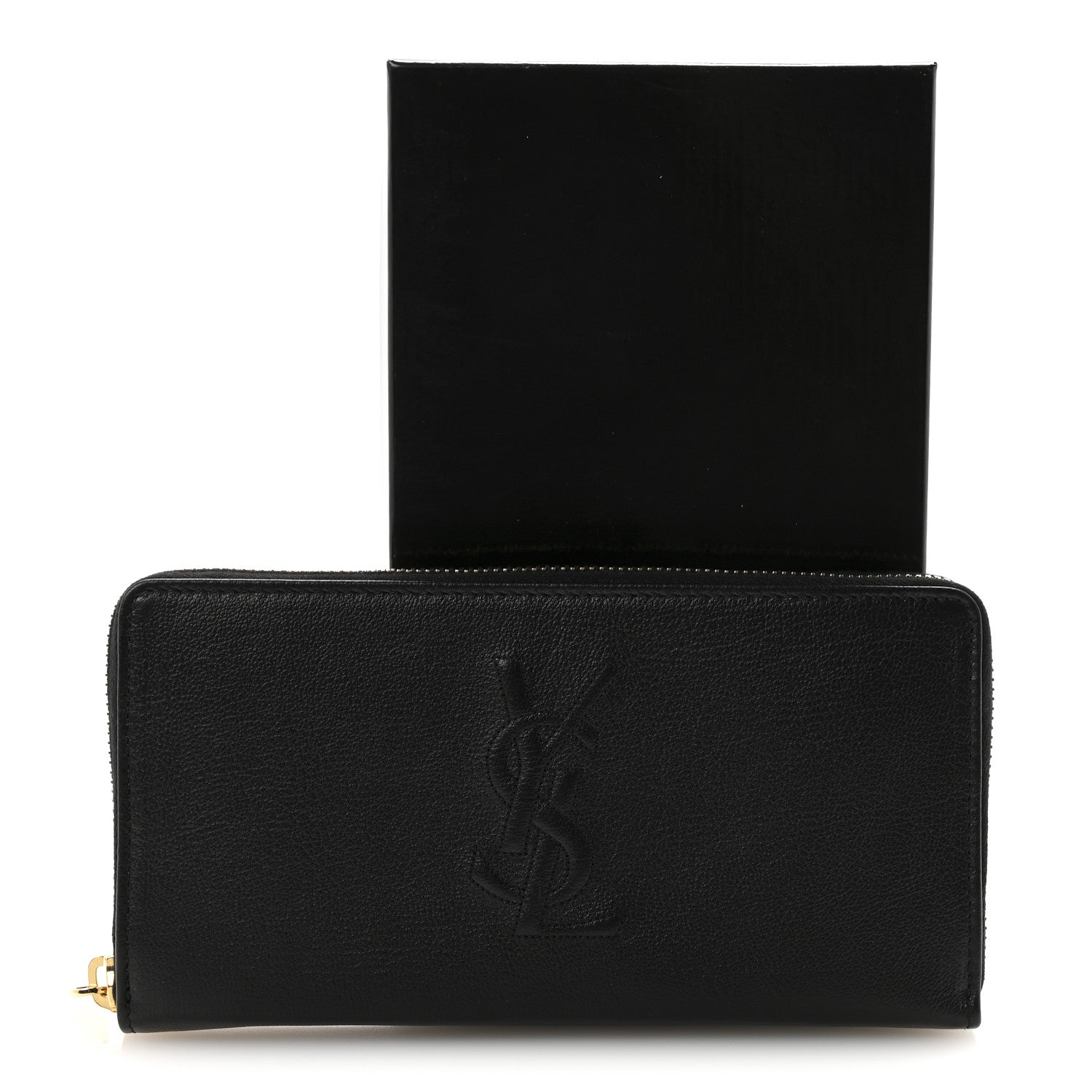 Saint Laurent Chevre Belle De Jour Zip Around Wallet Black 7 of 7