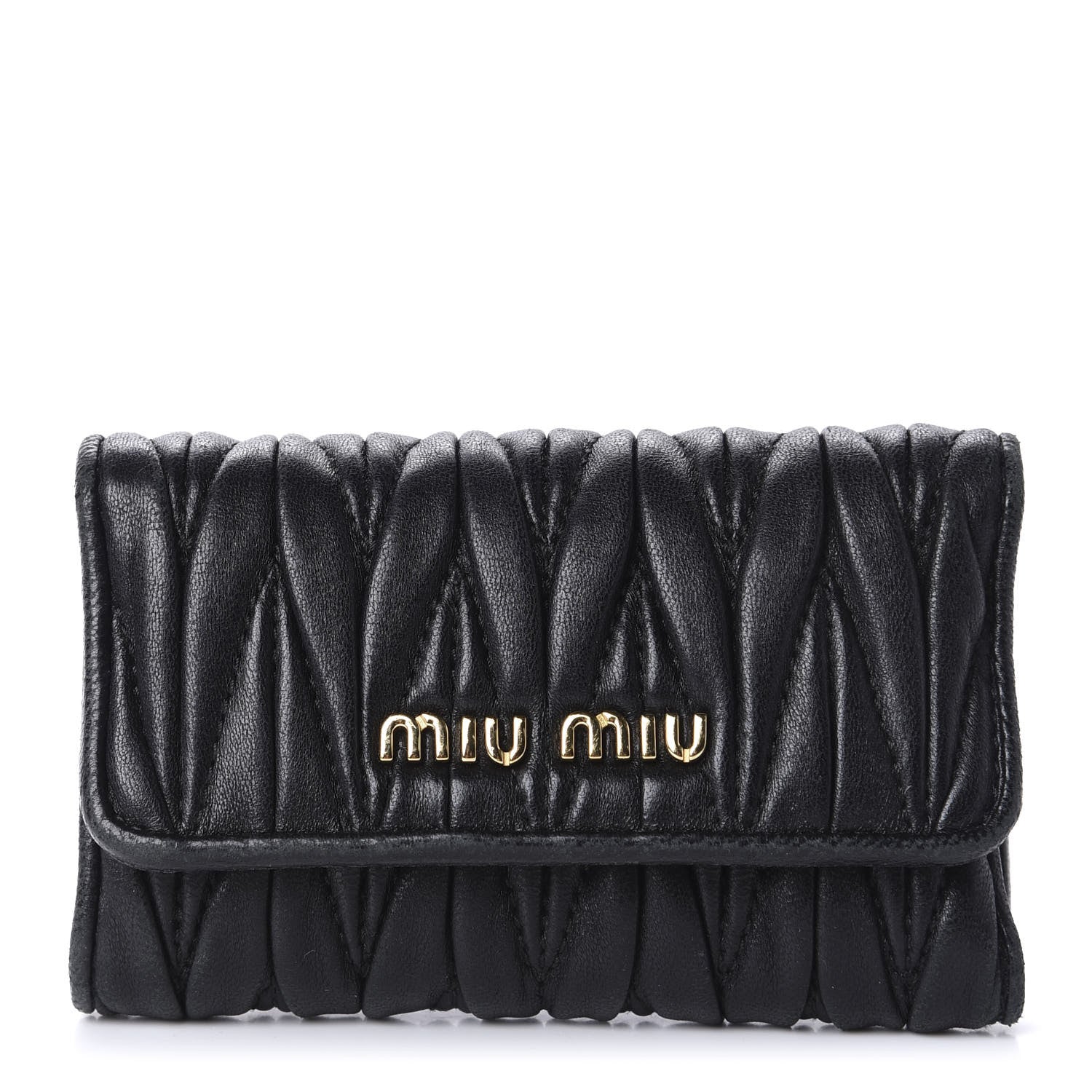 Miu Miu Nappa Matelasse 6 Key Holder Black 1 of 9