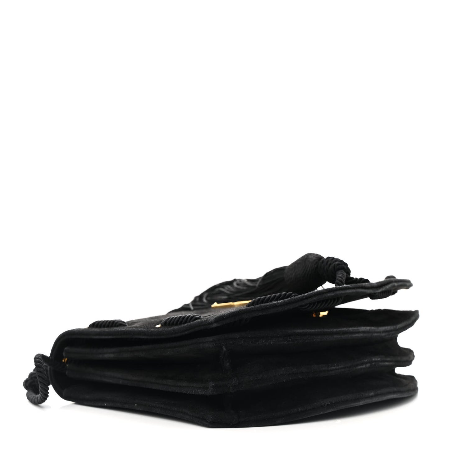 Suede Medium Monogram Fetish Satchel Black
