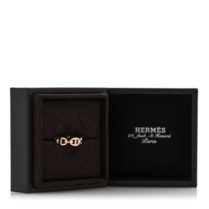 Hermes 18K Rose Gold PM Chaine D'Ancre Enchainee Ring 54 6.75 6 of 6