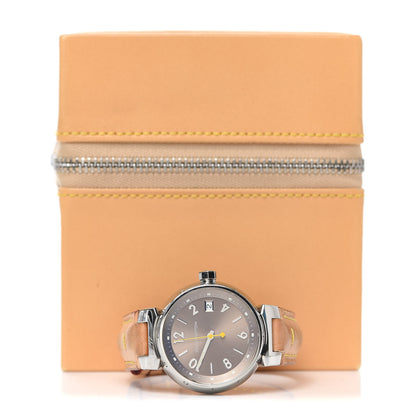 Louis Vuitton Stainless Steel Vachetta 33mm Tambour Quartz Watch 7 of 7