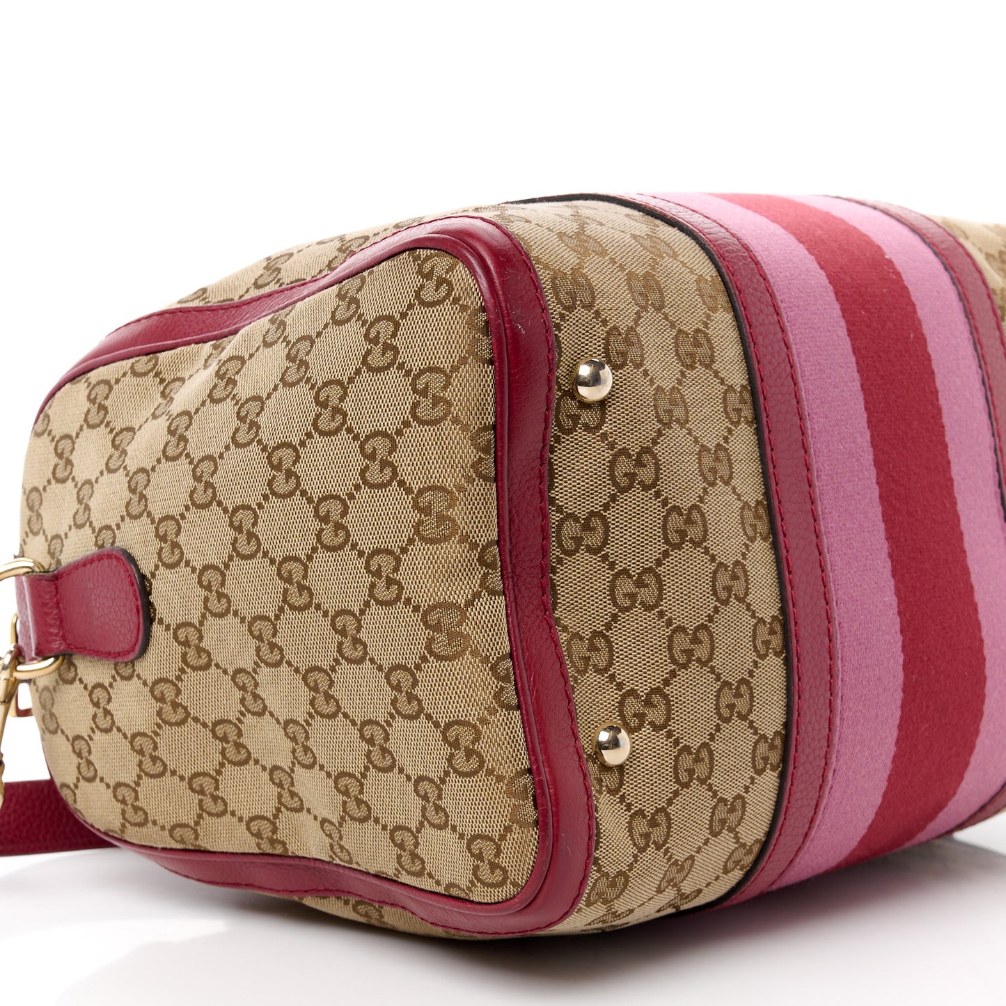 Monogram Cellarius Calfskin Vintage Web Medium Boston Beige Ebony Soft Burgundy Peonia Flower